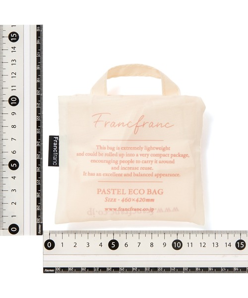 Francfranc（フランフラン）の「エルン エコバッグ パステル  アイボリー（トートバッグ・レディース・アイボリー・FREE）」の12枚目の写真