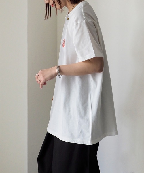 Riberry(リベリー)の「NEW JERSEY胸刺繍Tシャツ(Tシャツ/カットソー・レディース・ネイビー/ミント/オフホワイト/スミクロ/オートミール・FREE)」の15枚目の写真