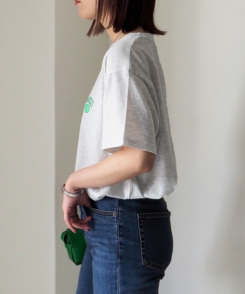 Riberry(リベリー)の「NEW JERSEY胸刺繍Tシャツ(Tシャツ/カットソー・レディース・ネイビー/ミント/オフホワイト/スミクロ/オートミール・FREE)」の9枚目の写真