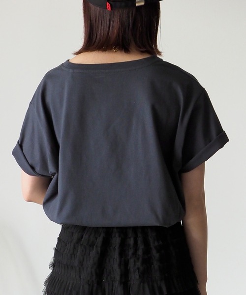 Riberry(リベリー)の「NEW JERSEY胸刺繍Tシャツ(Tシャツ/カットソー・レディース・ネイビー/ミント/オフホワイト/スミクロ/オートミール・FREE)」の21枚目の写真