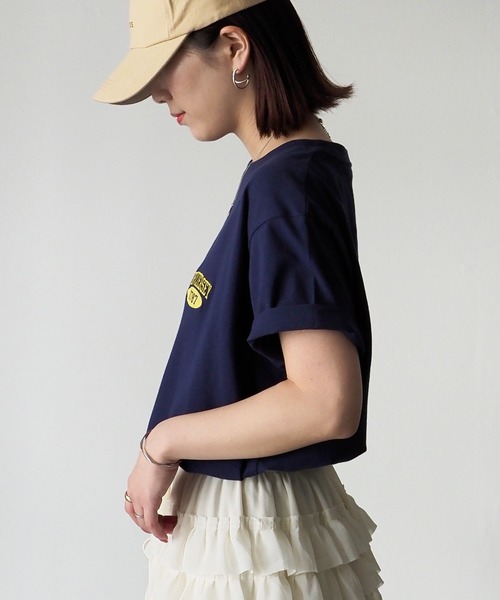 Riberry(リベリー)の「NEW JERSEY胸刺繍Tシャツ(Tシャツ/カットソー・レディース・ネイビー/ミント/オフホワイト/スミクロ/オートミール・FREE)」の14枚目の写真