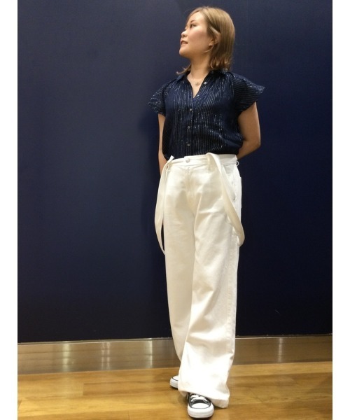 GAP（ギャップ）の「クリンクル ガーゼ メタリックストライプ