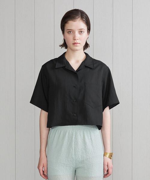 エイチビューティアンドユース H BEAUTY＆YOUTH 半袖シャツ SATIN OPEN COLLAR SHORT SLEEVE SHIRT サテ H BEAUTY&YOUTH UNITED ARROWS（エイチビューティーアンドユース