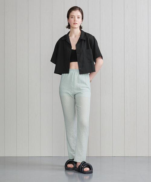 エイチビューティアンドユース H BEAUTY＆YOUTH 半袖シャツ SATIN OPEN COLLAR SHORT SLEEVE SHIRT サテ H BEAUTY&YOUTH UNITED ARROWS（エイチビューティーアンドユース