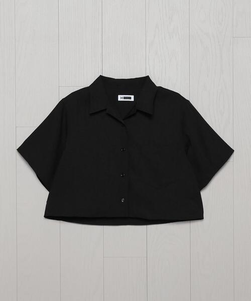 エイチビューティアンドユース H BEAUTY＆YOUTH 半袖シャツ SATIN OPEN COLLAR SHORT SLEEVE SHIRT サテ H BEAUTY&YOUTH UNITED ARROWS（エイチビューティーアンドユース