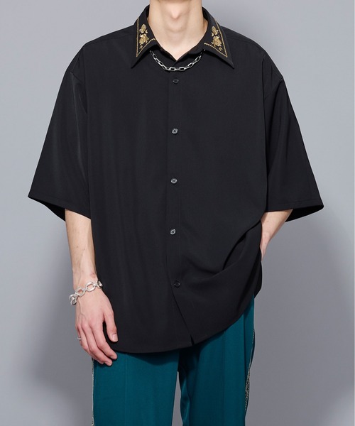 Ellno Loset（エルノロゼット）の「ローズ刺繍シャツ（シャツ/ブラウス・メンズ・オフホワイト/ブラック・LARGE/SMALL/MEDIUM）」の21枚目の写真