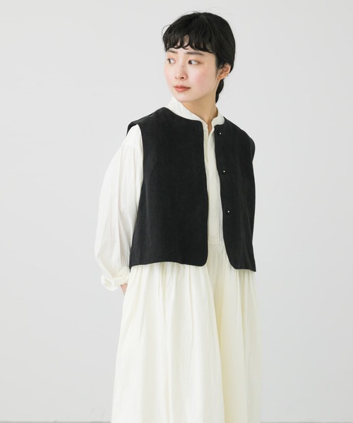 かぐれ（カグレ）の「リネンレーヨンショートベスト（ベスト