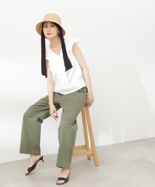 N.(N. Natural Beauty Basic)(エヌエヌナチュラルビューティーベーシック)の「◆コットンラッフルブラウス(シャツ/ブラウス・レディース・オフホワイト/ブラック/レッド・MEDIUM)」の19枚目の写真