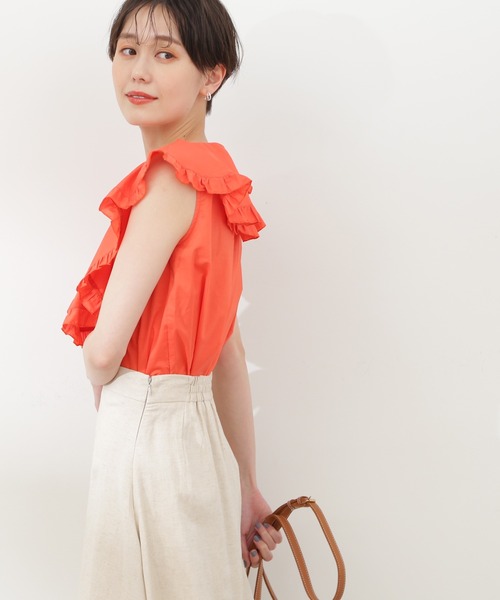 N.(N. Natural Beauty Basic)(エヌエヌナチュラルビューティーベーシック)の「◆コットンラッフルブラウス(シャツ/ブラウス・レディース・オフホワイト/ブラック/レッド・MEDIUM)」の18枚目の写真