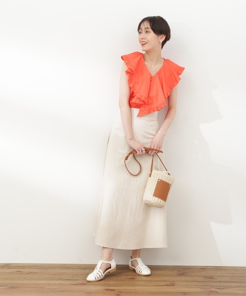 N.(N. Natural Beauty Basic)(エヌエヌナチュラルビューティーベーシック)の「◆コットンラッフルブラウス(シャツ/ブラウス・レディース・オフホワイト/ブラック/レッド・MEDIUM)」の20枚目の写真