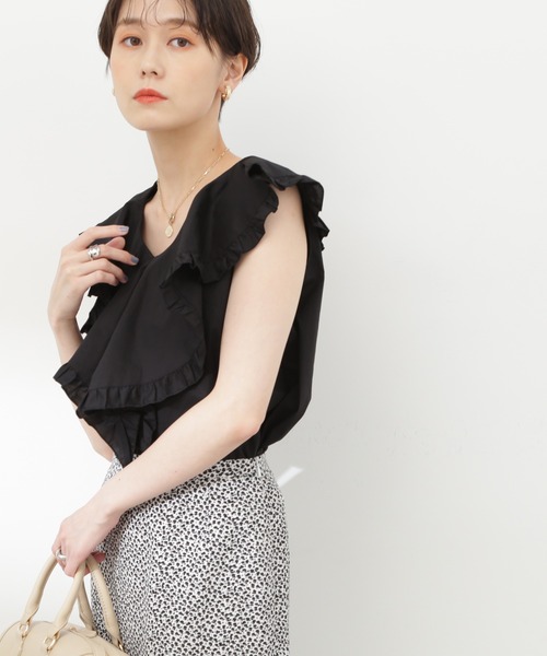 N.(N. Natural Beauty Basic)(エヌエヌナチュラルビューティーベーシック)の「◆コットンラッフルブラウス(シャツ/ブラウス・レディース・オフホワイト/ブラック/レッド・MEDIUM)」の13枚目の写真