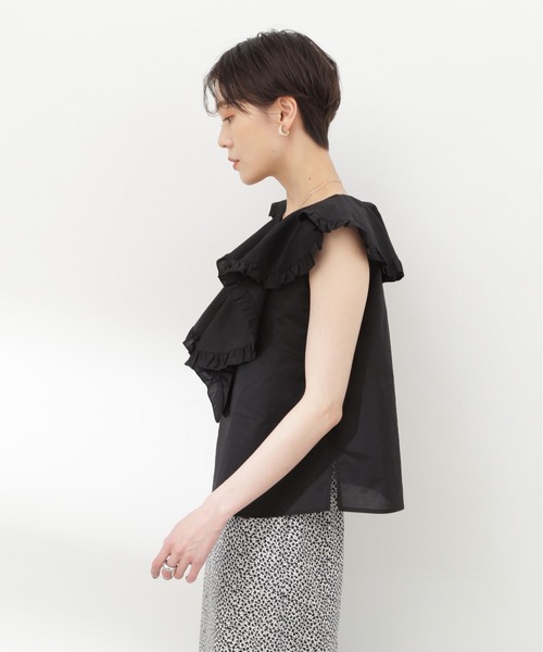 N.(N. Natural Beauty Basic)(エヌエヌナチュラルビューティーベーシック)の「◆コットンラッフルブラウス(シャツ/ブラウス・レディース・オフホワイト/ブラック/レッド・MEDIUM)」の9枚目の写真