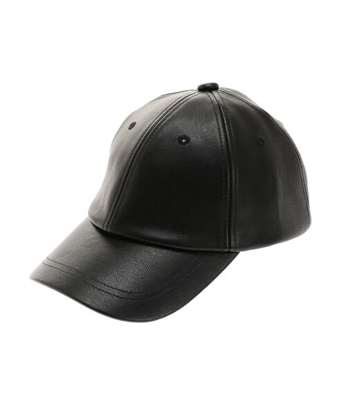 ELENDEEK（エレンディーク）の「フェイクレザーキャップ（キャップ・レディース・ブラック/ベージュ・FREE）」の2枚目の写真