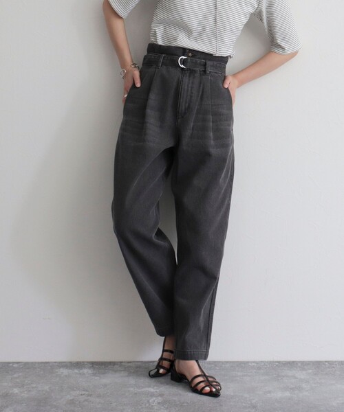 fredy emue（フレディエミュ）の「【fredy emue】ベルト付きデニムパンツ（デニムパンツ・レディース・アイボリー/ブルー/ブラック・36/38）」の3枚目の写真