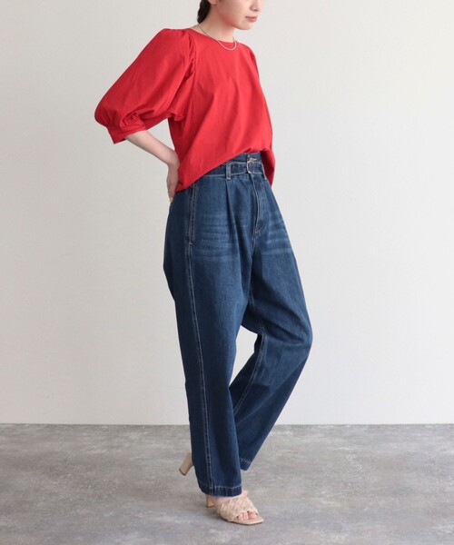 fredy emue（フレディエミュ）の「【fredy emue】ベルト付きデニムパンツ（デニムパンツ・レディース・アイボリー/ブルー/ブラック・36/38）」の17枚目の写真