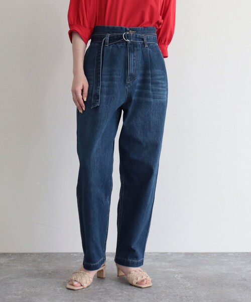 fredy emue（フレディエミュ）の「【fredy emue】ベルト付きデニムパンツ（デニムパンツ・レディース・アイボリー/ブルー/ブラック・36/38）」の20枚目の写真