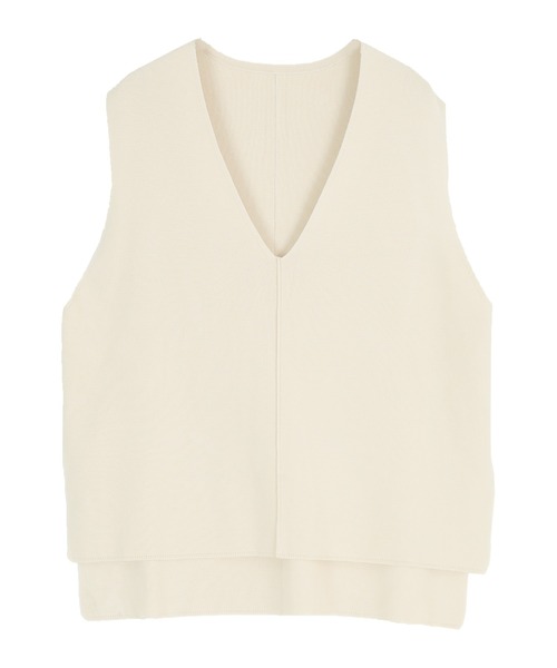 titivate（ティティベイト）の「ｻｲﾄﾞｽﾘｯﾄVﾈｯｸﾆｯﾄﾍﾞｽﾄ（ベスト・レディース・チャコール/レッド/ブルー/ブラック/ライトベージュ/オフホワイト・S/M）」の4枚目の写真