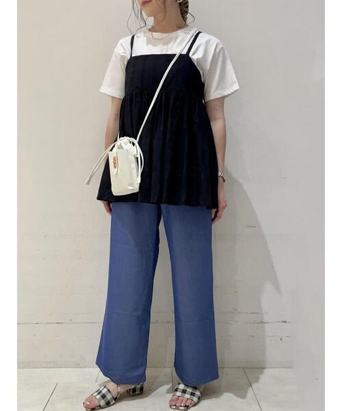 Te chichi TERRASSE(テチチテラス)の「ドローイングロゴTシャツ(Tシャツ/カットソー・レディース・チャコールグレー/グリーン/オフホワイト・F)」の7枚目の写真