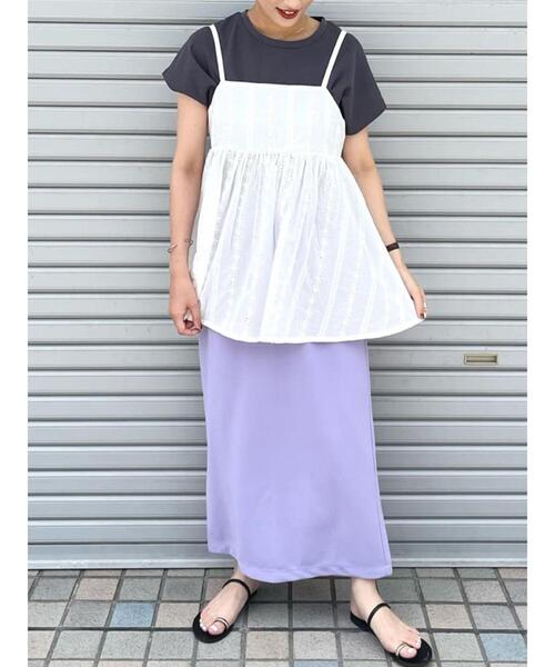 Te chichi TERRASSE(テチチテラス)の「ドローイングロゴTシャツ(Tシャツ/カットソー・レディース・チャコールグレー/グリーン/オフホワイト・F)」の8枚目の写真