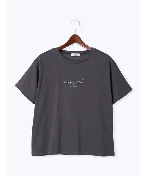 Te chichi TERRASSE(テチチテラス)の「ドローイングロゴTシャツ(Tシャツ/カットソー・レディース・チャコールグレー/グリーン/オフホワイト・F)」の15枚目の写真