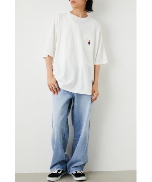 RODEO CROWNS WIDE BOWL（ロデオクラウンズワイドボウル）の「ワールドシリーズ Tシャツ（Tシャツ/カットソー・メンズ・ホワイト/ブラック/イエロー・MEDIUM/LARGE）」の4枚目の写真