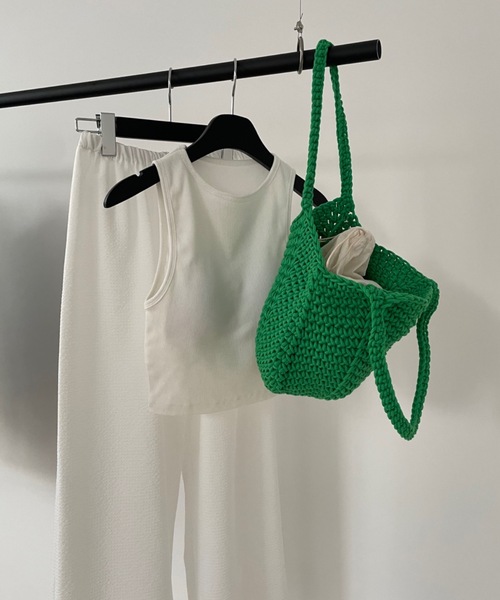 Didot.showroom（ディドット ショールーム）の「クロップドアメスリタンク（パッド入り）（タンクトップ・レディース・ホワイト/ブラック/ヘザーグレー/ブルーグレー・FREE）」の13枚目の写真