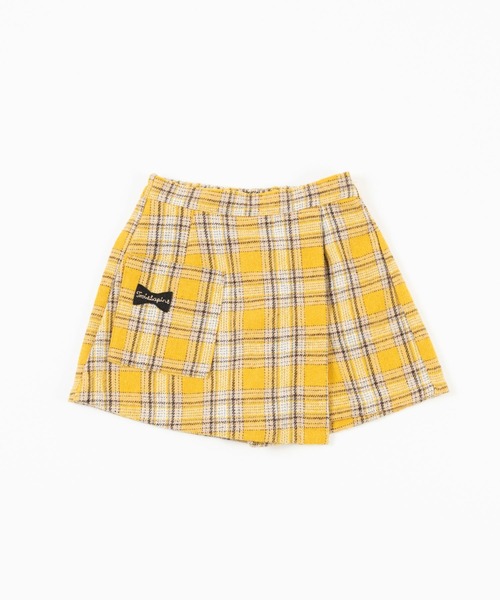 trois lapins kp（トロワラパンケーピー）の「先染めチェックスカパン(110~160cm)（スカート・キッズ・ブルー/マスタード・160cm/110cm/120cm/150cm/140cm/130cm）」の2枚目の写真