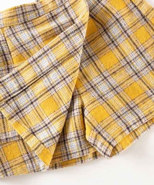trois lapins kp（トロワラパンケーピー）の「先染めチェックスカパン(110~160cm)（スカート・キッズ・ブルー/マスタード・160cm/110cm/120cm/150cm/140cm/130cm）」の4枚目の写真