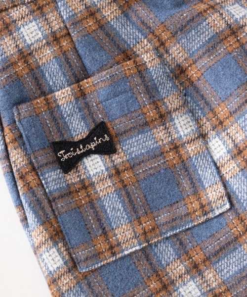 trois lapins kp（トロワラパンケーピー）の「先染めチェックスカパン(110~160cm)（スカート・キッズ・ブルー/マスタード・160cm/110cm/120cm/150cm/140cm/130cm）」の6枚目の写真