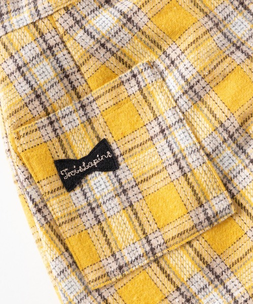 trois lapins kp（トロワラパンケーピー）の「先染めチェックスカパン(110~160cm)（スカート・キッズ・ブルー/マスタード・160cm/110cm/120cm/150cm/140cm/130cm）」の3枚目の写真