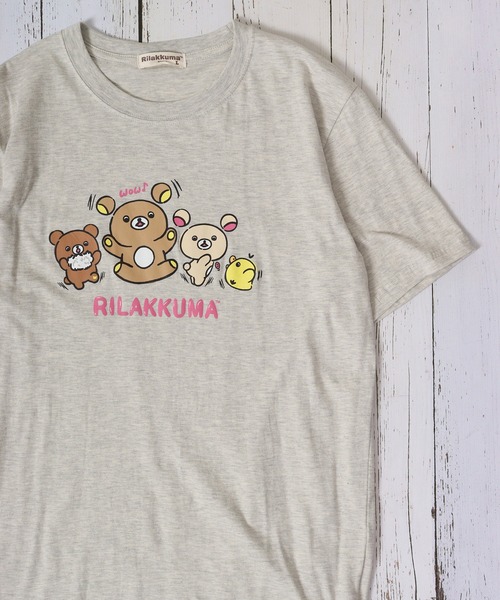 FUNALIVE(ファンアライブ)の「リラックマ 半袖 Tシャツ(Tシャツ/カットソー・レディース・杢グレー/グレー系その他/ホワイト/ブルー系その他2/ブルー系その他3/ピンク系その他2/ピンク系その他3/オートミール/ホワイト系その他/グリーン系その他/ブルー系その他/ピンク系その他/レモンイエロー/ホワイト系その他2/ホワイト系その他3/オフホワイト/オリーブ/ネイビー・M/L/LL)」の8枚目の写真
