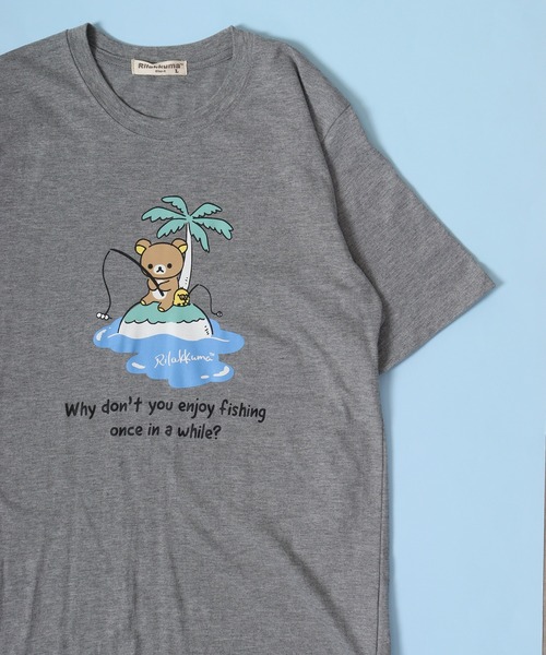 FUNALIVE(ファンアライブ)の「リラックマ 半袖 Tシャツ(Tシャツ/カットソー・レディース・杢グレー/グレー系その他/ホワイト/ブルー系その他2/ブルー系その他3/ピンク系その他2/ピンク系その他3/オートミール/ホワイト系その他/グリーン系その他/ブルー系その他/ピンク系その他/レモンイエロー/ホワイト系その他2/ホワイト系その他3/オフホワイト/オリーブ/ネイビー・M/L/LL)」の2枚目の写真