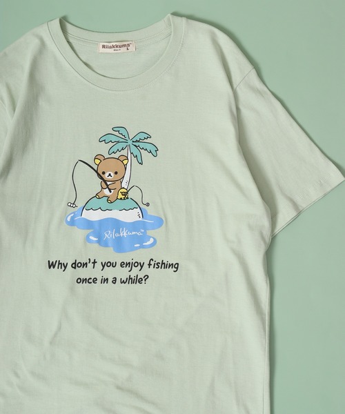 FUNALIVE(ファンアライブ)の「リラックマ 半袖 Tシャツ(Tシャツ/カットソー・レディース・杢グレー/グレー系その他/ホワイト/ブルー系その他2/ブルー系その他3/ピンク系その他2/ピンク系その他3/オートミール/ホワイト系その他/グリーン系その他/ブルー系その他/ピンク系その他/レモンイエロー/ホワイト系その他2/ホワイト系その他3/オフホワイト/オリーブ/ネイビー・M/L/LL)」の10枚目の写真