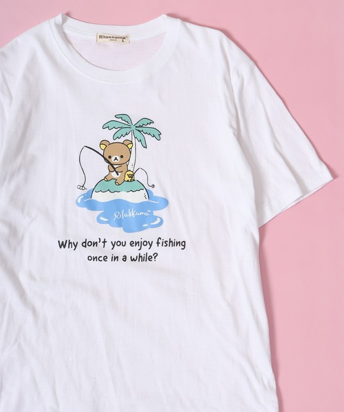 FUNALIVE(ファンアライブ)の「リラックマ 半袖 Tシャツ(Tシャツ/カットソー・レディース・杢グレー/グレー系その他/ホワイト/ブルー系その他2/ブルー系その他3/ピンク系その他2/ピンク系その他3/オートミール/ホワイト系その他/グリーン系その他/ブルー系その他/ピンク系その他/レモンイエロー/ホワイト系その他2/ホワイト系その他3/オフホワイト/オリーブ/ネイビー・M/L/LL)」の3枚目の写真