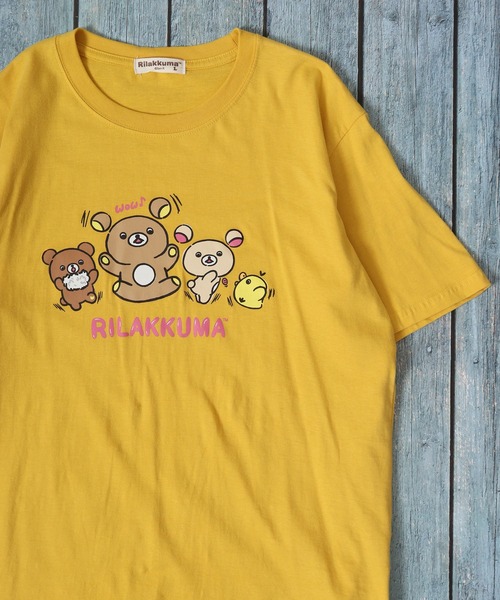 FUNALIVE(ファンアライブ)の「リラックマ 半袖 Tシャツ(Tシャツ/カットソー・レディース・杢グレー/グレー系その他/ホワイト/ブルー系その他2/ブルー系その他3/ピンク系その他2/ピンク系その他3/オートミール/ホワイト系その他/グリーン系その他/ブルー系その他/ピンク系その他/レモンイエロー/ホワイト系その他2/ホワイト系その他3/オフホワイト/オリーブ/ネイビー・M/L/LL)」の15枚目の写真