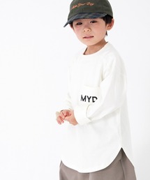 MAKE YOUR DAY（メイクユアデイ）の「MYDロゴ裾ラウンド長袖Tシャツ■80～140cm（Tシャツ/カットソー・キッズ）」