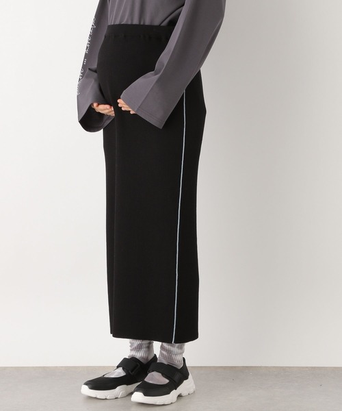 LEPSIM（レプシィム）の「【産前・産後対応】マタニティ／12ゲージラインナロースカート　961418（マタニティウェア/グッズ・レディース・ブラック/キャメル・FREE）」の7枚目の写真