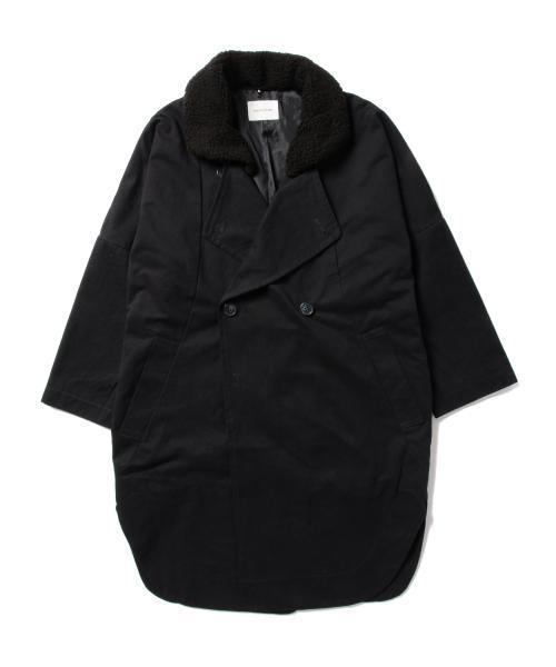 CAROLINA GLASER（カロリナ グレイサー）の「CAROLINA GLASER / ゆるトレンチ ボアコート（その他アウター・レディース・ネイビー/カーキ・ONE SIZE）」の9枚目の写真