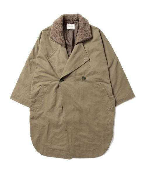 CAROLINA GLASER（カロリナ グレイサー）の「CAROLINA GLASER / ゆるトレンチ ボアコート（その他アウター・レディース・ネイビー/カーキ・ONE SIZE）」の10枚目の写真