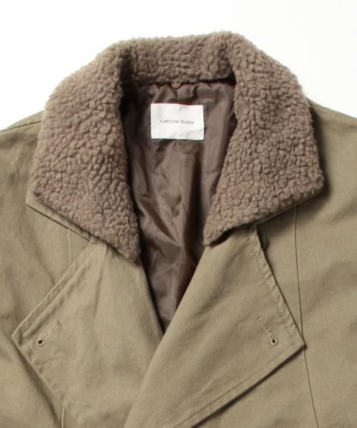 CAROLINA GLASER（カロリナ グレイサー）の「CAROLINA GLASER / ゆるトレンチ ボアコート（その他アウター・レディース・ネイビー/カーキ・ONE SIZE）」の11枚目の写真