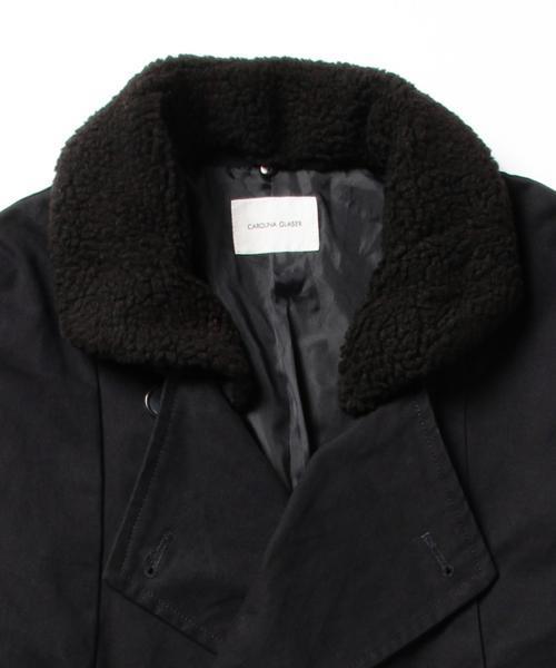 CAROLINA GLASER（カロリナ グレイサー）の「CAROLINA GLASER / ゆるトレンチ ボアコート（その他アウター・レディース・ネイビー/カーキ・ONE SIZE）」の5枚目の写真