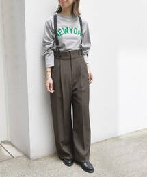 SHIPS any | SHIPS any:〈洗濯機可能〉マニッシュ サスペンダー ワイド パンツ(その他パンツ)