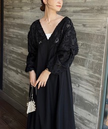 【Sygne】異素材ドッキングワンピース/dress collection