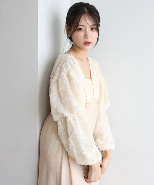 one after another NICE CLAUP（ワンアフターアナザーナイスクラップ）の「【Sygne】異素材ドッキングワンピース/dress collection（ドレス・レディース・アイボリー/ブラック・FREE）」の4枚目の写真