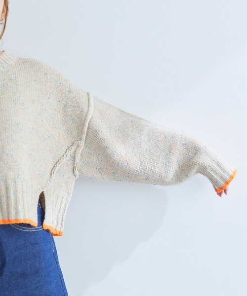 ELLEgirl（エルガール）の「《新色追加》カラーネップニットプルオーバー【ELLEgirl/エル ガール】（ニット/セーター・レディース・ベージュ/ラベンダー/グレー・FREE）」の20枚目の写真