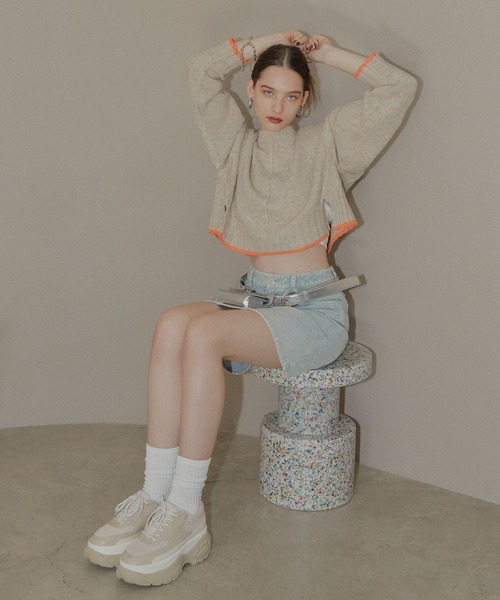 ELLEgirl（エルガール）の「《新色追加》カラーネップニットプルオーバー【ELLEgirl/エル ガール】（ニット/セーター・レディース・ベージュ/ラベンダー/グレー・FREE）」の17枚目の写真