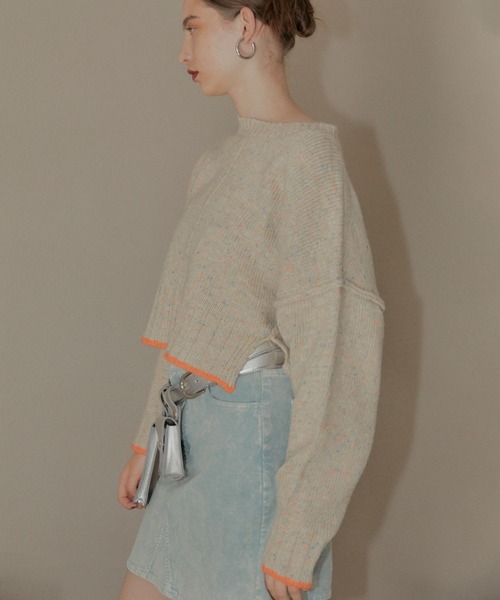 ELLEgirl（エルガール）の「《新色追加》カラーネップニットプルオーバー【ELLEgirl/エル ガール】（ニット/セーター・レディース・ベージュ/ラベンダー/グレー・FREE）」の14枚目の写真