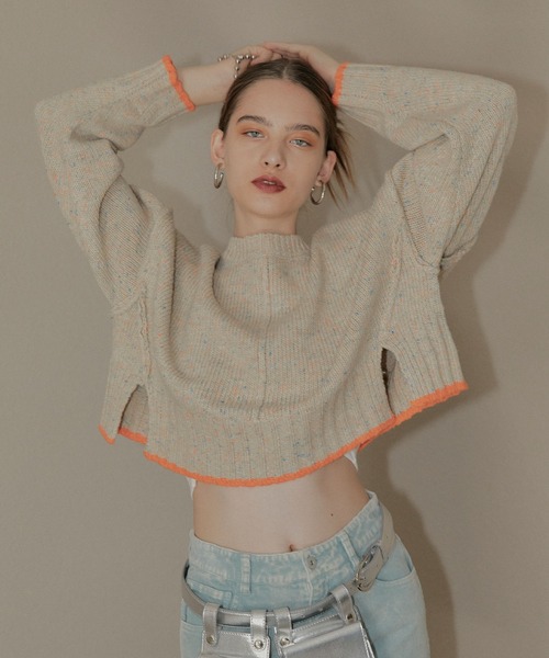 ELLEgirl（エルガール）の「《新色追加》カラーネップニットプルオーバー【ELLEgirl/エル ガール】（ニット/セーター・レディース・ベージュ/ラベンダー/グレー・FREE）」の13枚目の写真