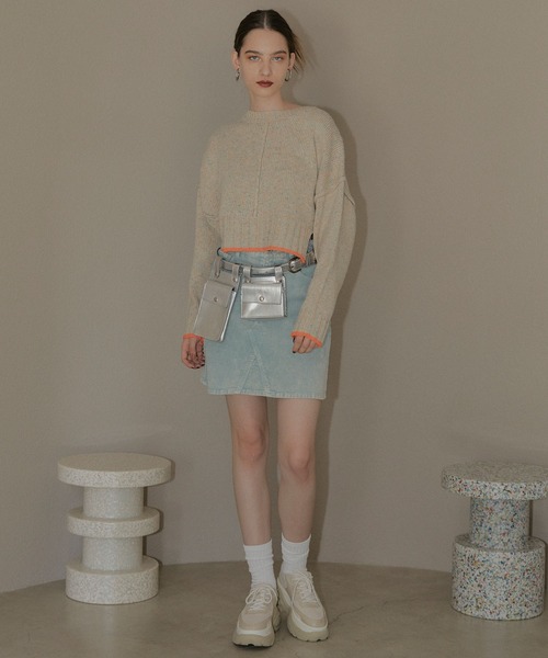 ELLEgirl（エルガール）の「《新色追加》カラーネップニットプルオーバー【ELLEgirl/エル ガール】（ニット/セーター・レディース・ベージュ/ラベンダー/グレー・FREE）」の16枚目の写真