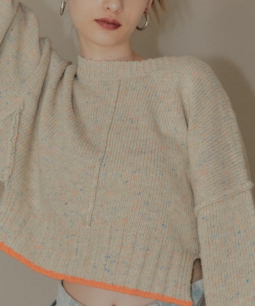 ELLEgirl（エルガール）の「《新色追加》カラーネップニットプルオーバー【ELLEgirl/エル ガール】（ニット/セーター・レディース・ベージュ/ラベンダー/グレー・FREE）」の18枚目の写真